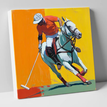 Mid-Swing Momentum polo horse canvas wall art