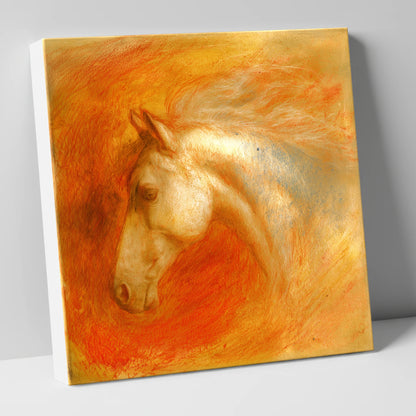 Radiant Terracotta Spirit horse portrait canvas wall art