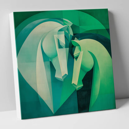 Verdant Harmony horse portrait canvas wall art