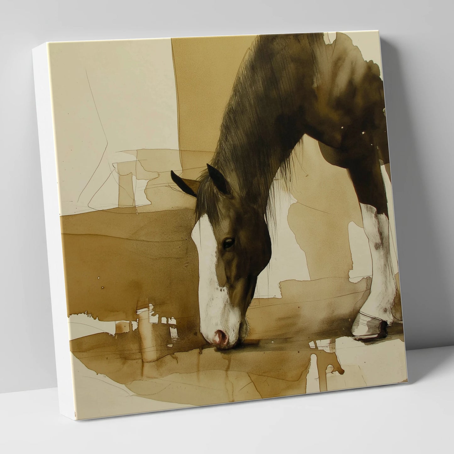 Sepia Equine Study horse breed canvas wall art