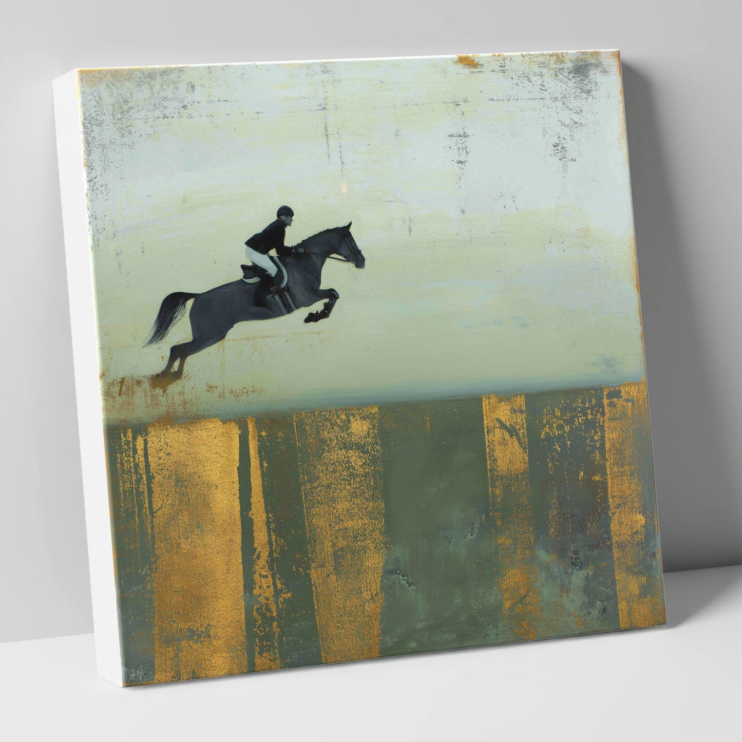 Gilded Flight show jumping horse canvas wall art