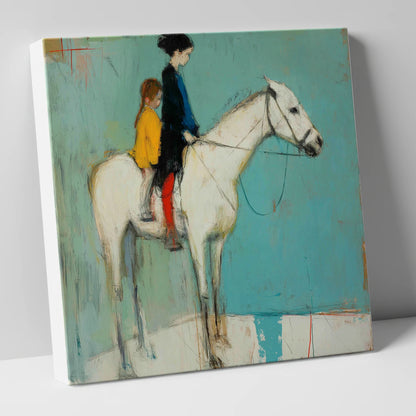 Companions in Colour horse & rider canvas wall art
