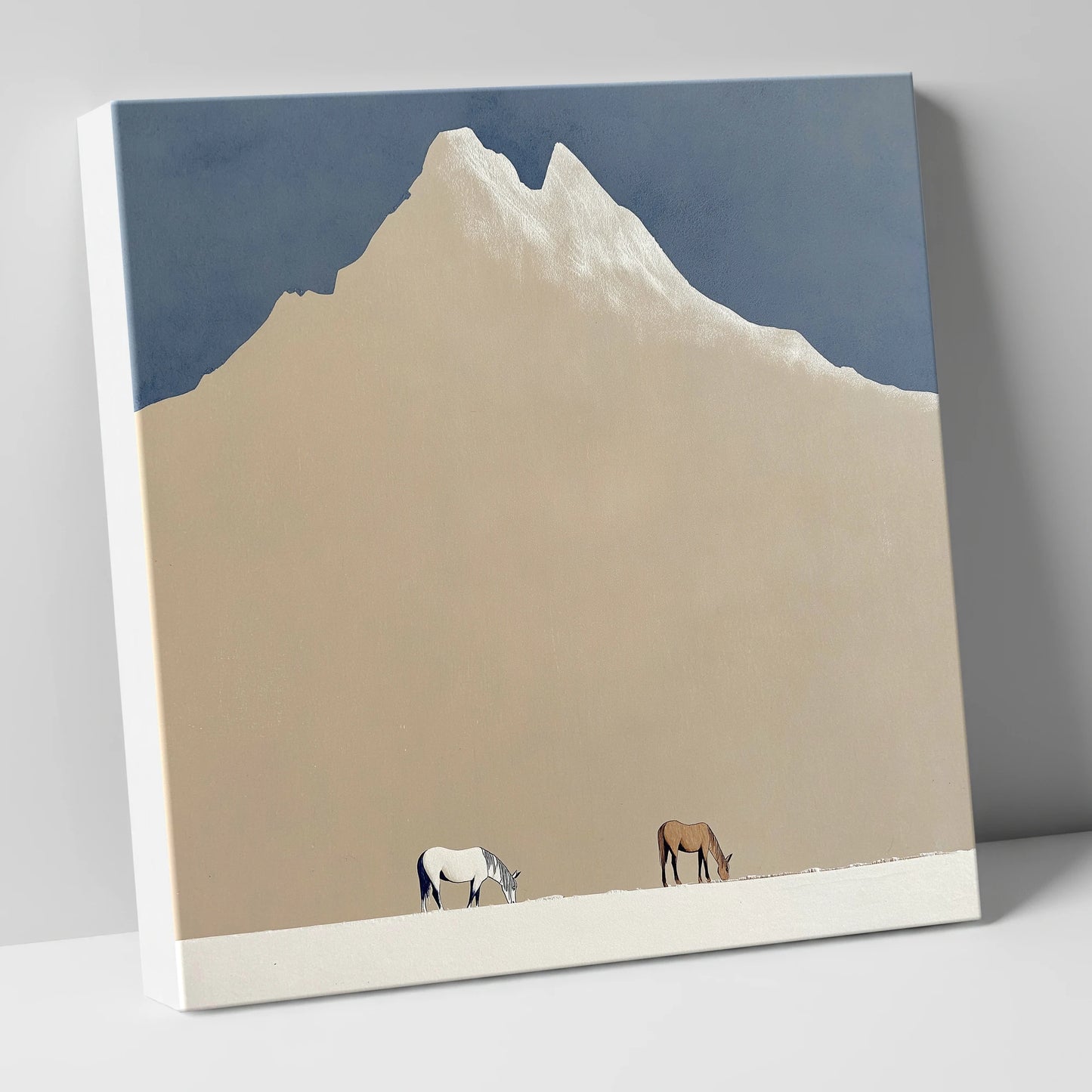 Beneath the Golden Peak horse landscape canvas wall art