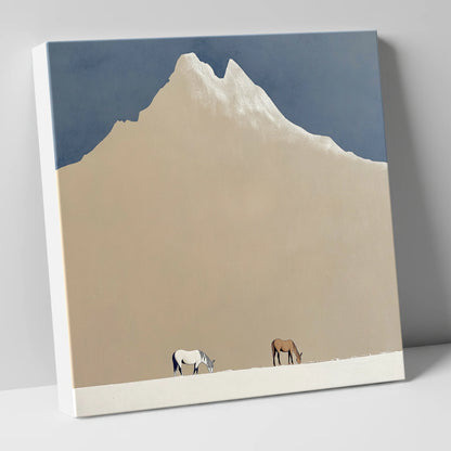 Beneath the Golden Peak horse landscape canvas wall art