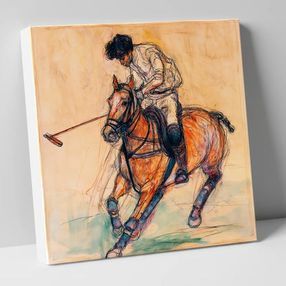 Heat of the Chukka polo horse canvas wall art