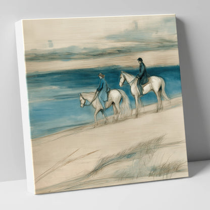 Tide Line Companions beach horse canvas wall art