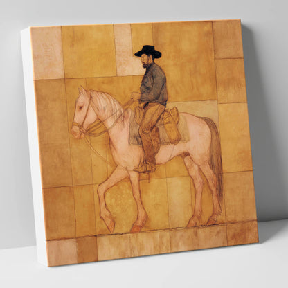 The Golden Trail western horse canvas wall art