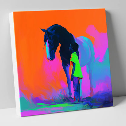 Electric Bond horse & rider canvas wall art