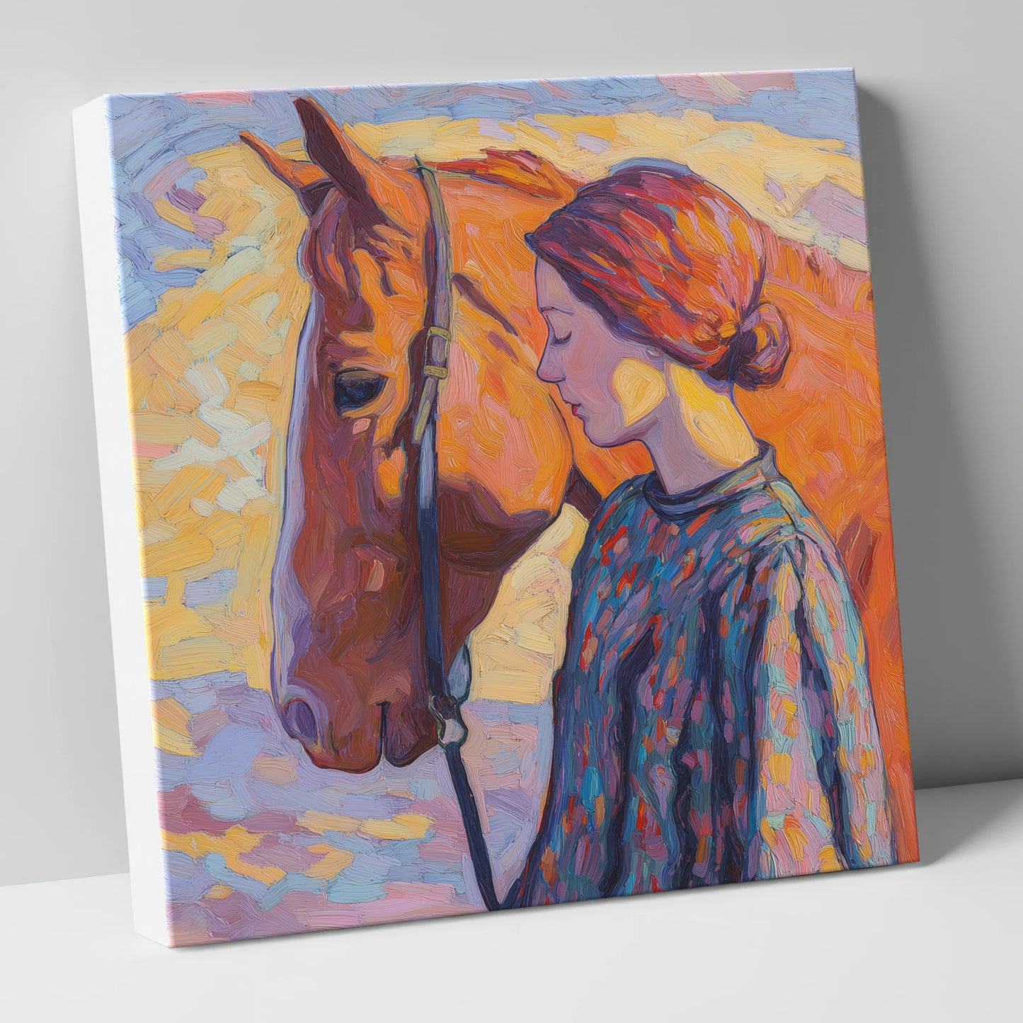 Radiant Connection horse & rider canvas wall art