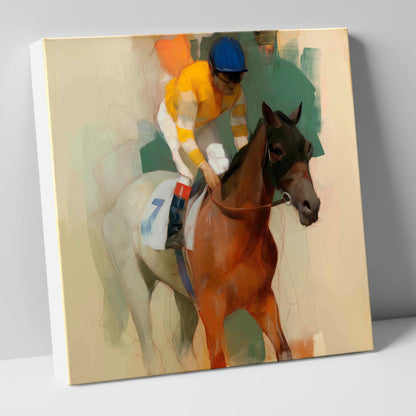 Silks at the Start racing horse canvas wall art