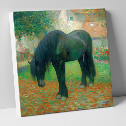 The Sunlit Draught horse breed canvas wall art