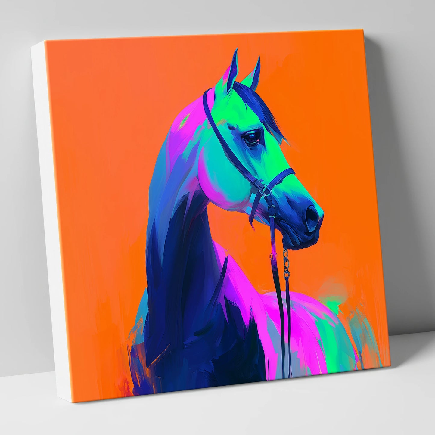 Technicolour Arabian horse breed canvas wall art