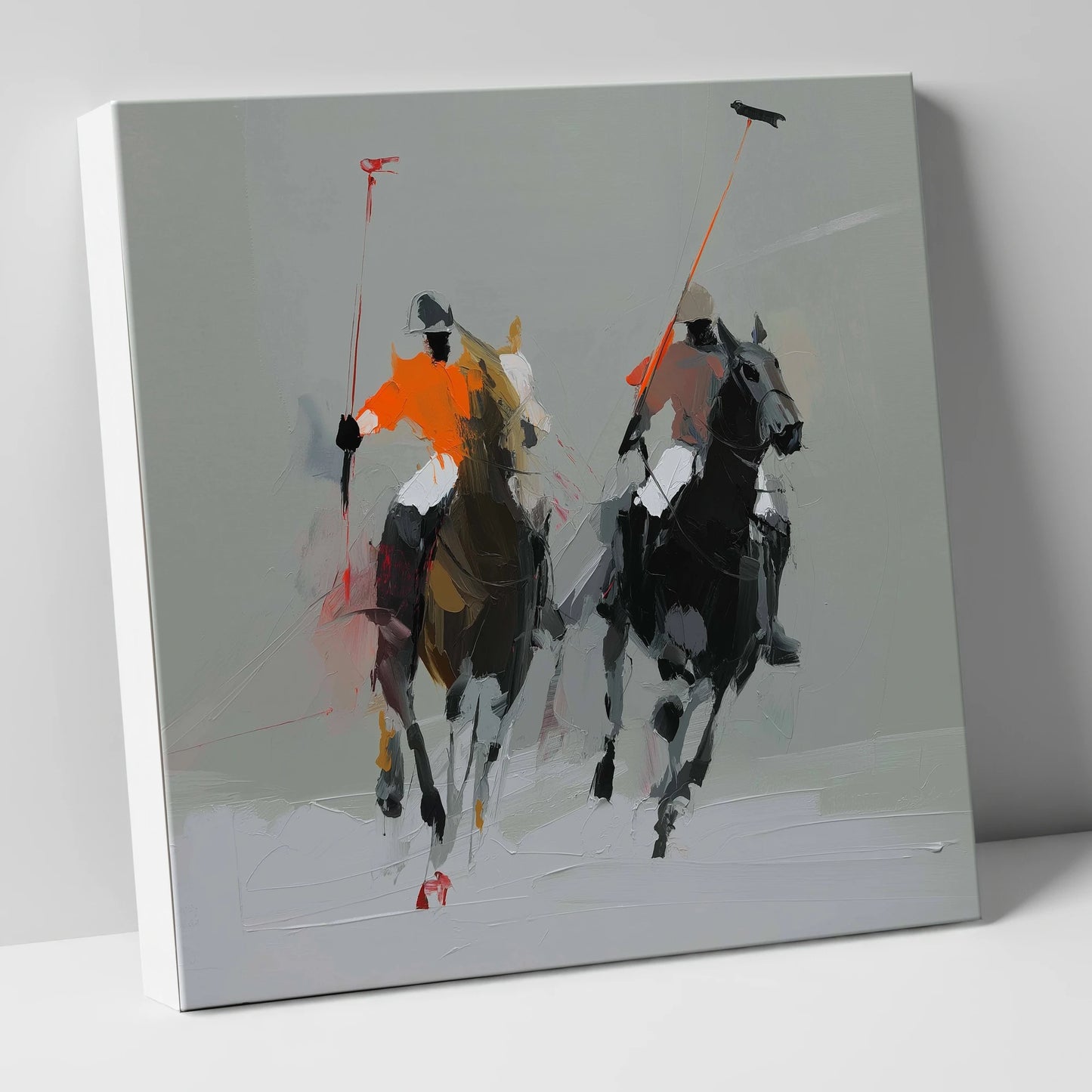 The Breakaway polo horse canvas wall art
