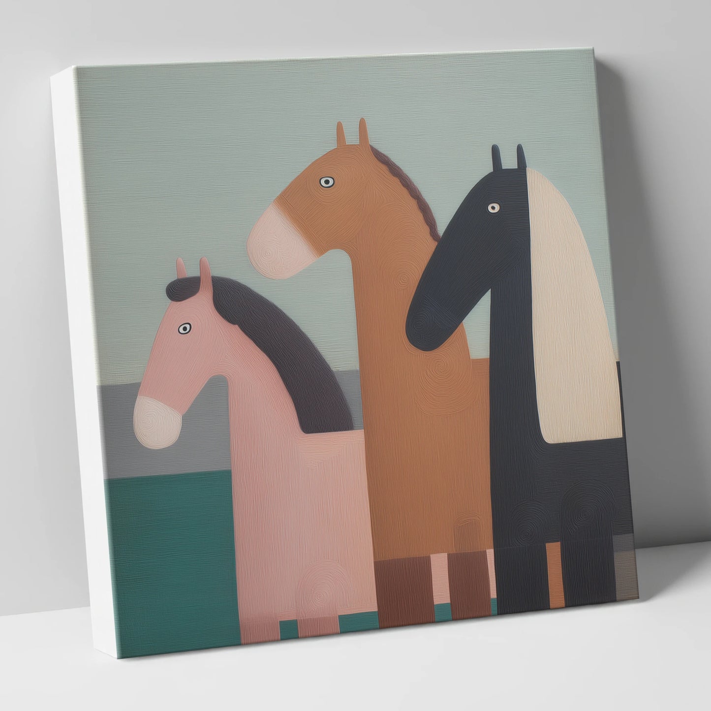 Muted Companions horse landscape canvas wall art