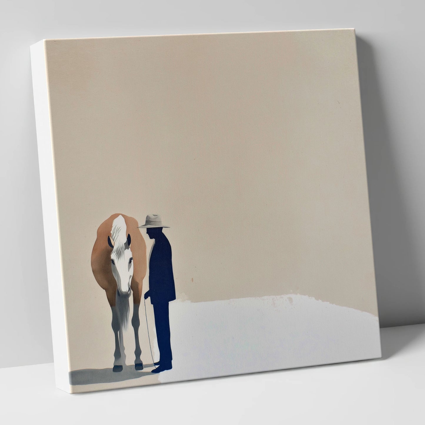 Quiet Companionship horse & rider canvas wall art