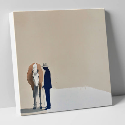 Quiet Companionship horse & rider canvas wall art
