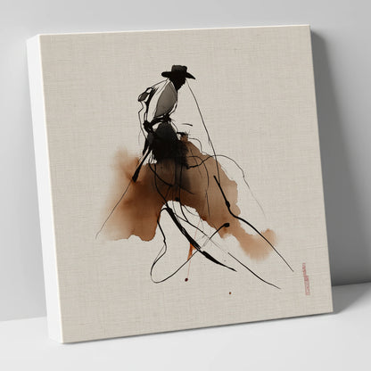 The Sepia Rider western horse canvas wall art