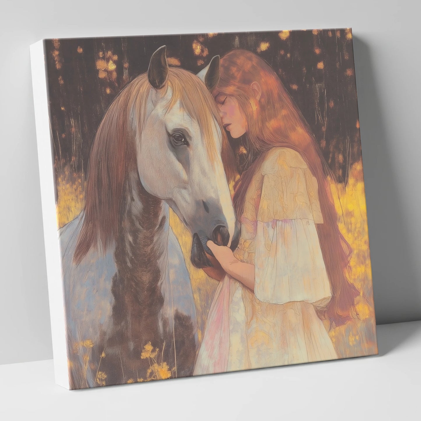 Ethereal Connection horse & rider canvas wall art
