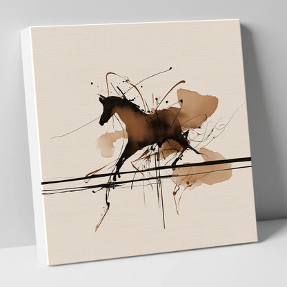 Dynamic Ink Canter horse portrait canvas wall art