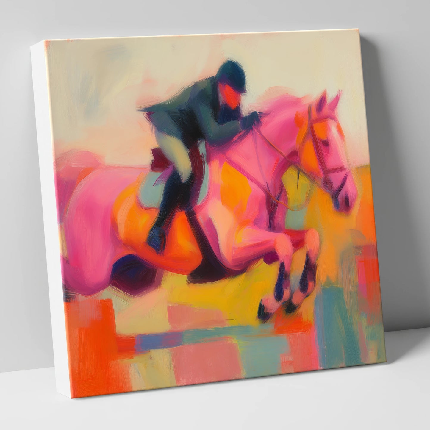 Vivid Ascent show jumping horse canvas wall art