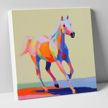 Prismatic Canter horse breed canvas wall art