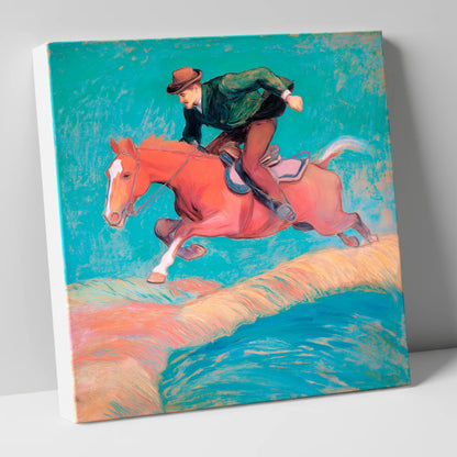 The Bold Leap show jumping horse canvas wall art