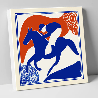 The Cobalt Furlong racing horse canvas wall art