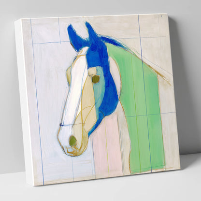 Architectural Azure Profile horse portrait canvas wall art