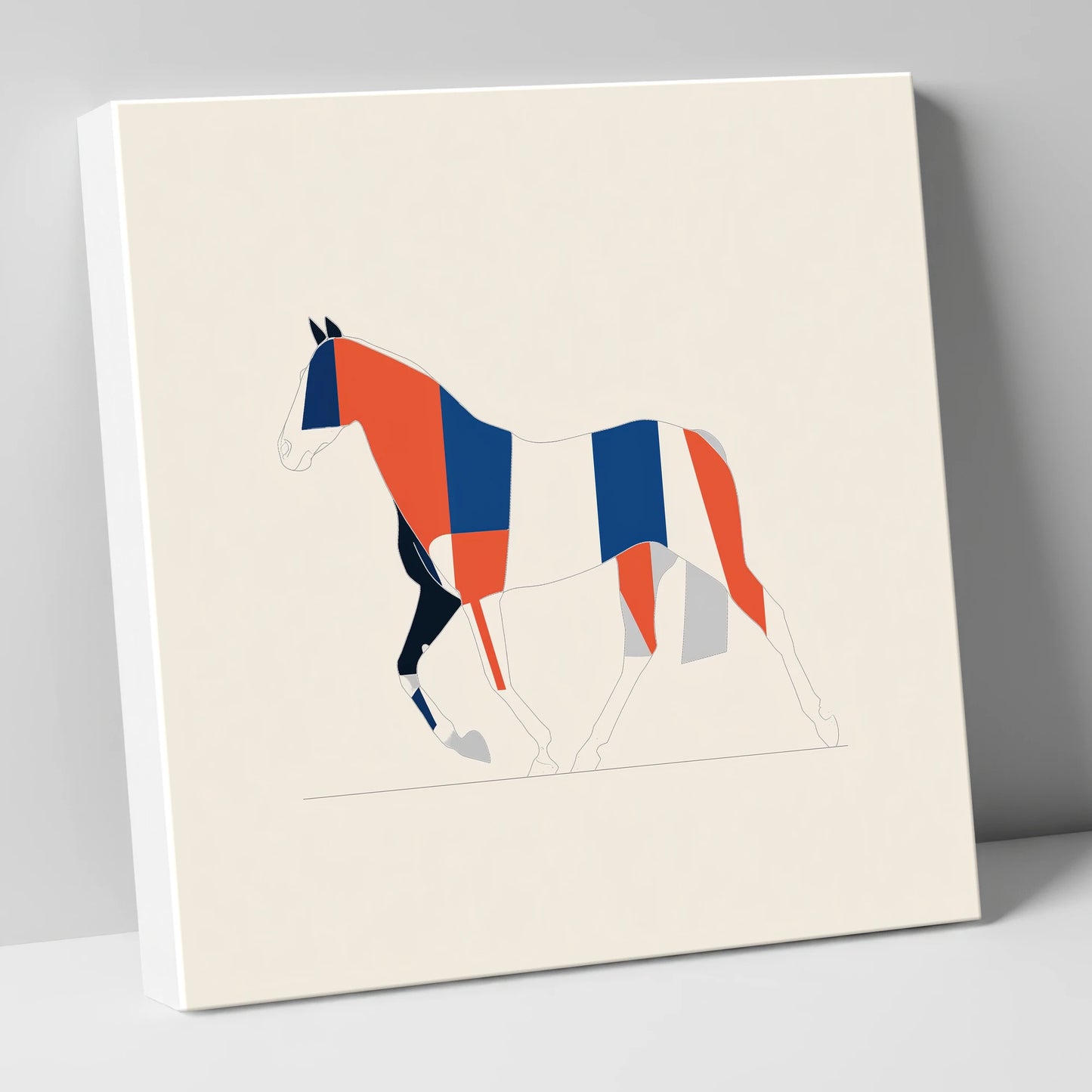 Graphic Equine Geometry horse breed canvas wall art