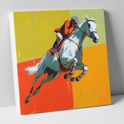 Momentum In Colour show jumping horse canvas wall art