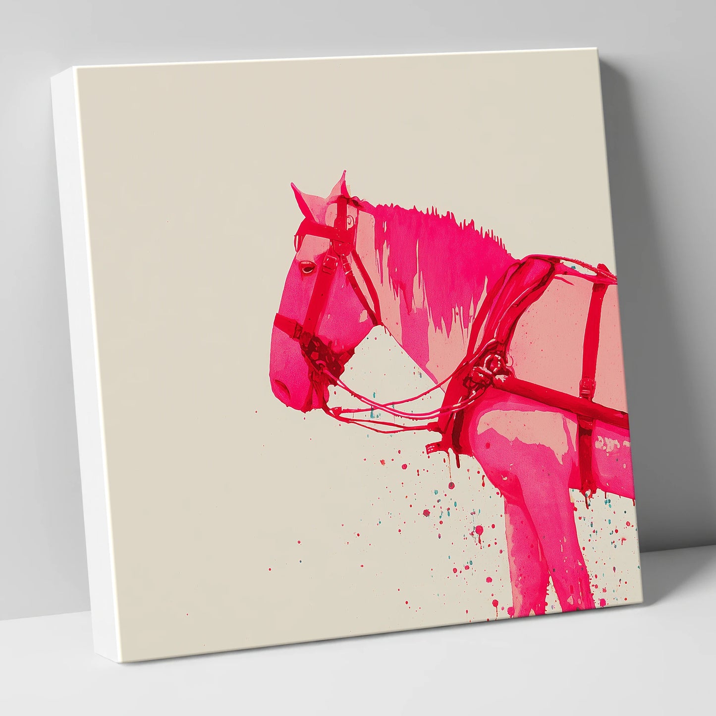 Vibrant Harness Profile working horse canvas wall art