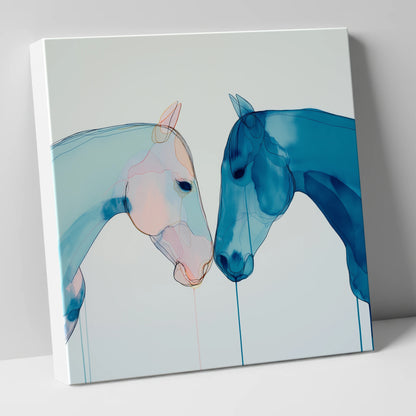 Whispered Blue Greeting horse portrait canvas wall art