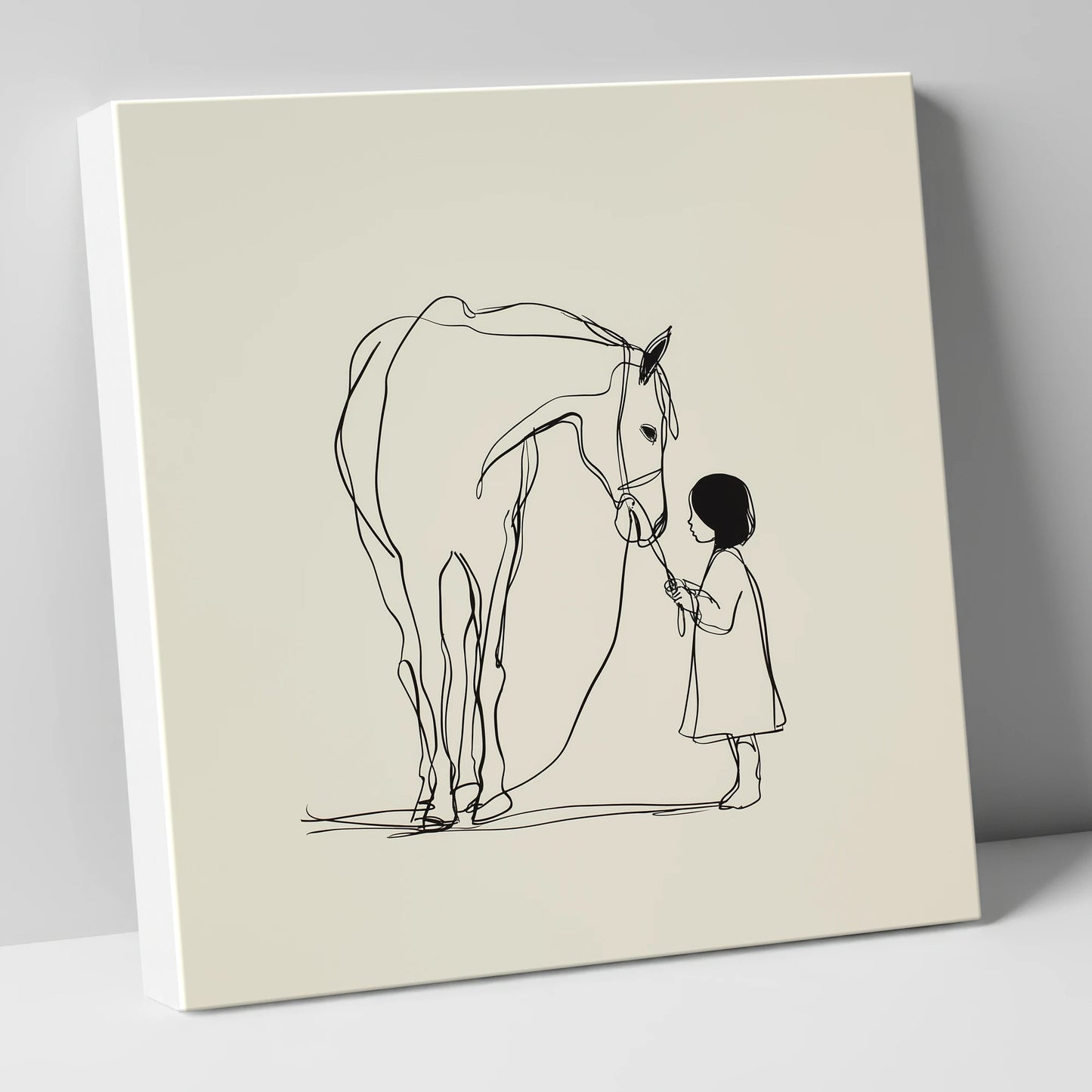 Quiet Trust horse & rider canvas wall art