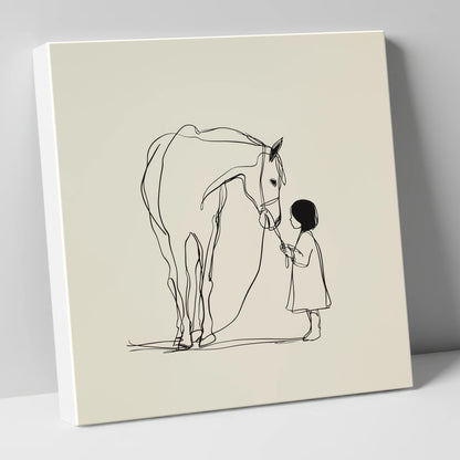 Quiet Trust horse & rider canvas wall art