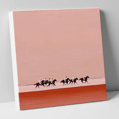 Dusty Rose Gallop racing horse canvas wall art