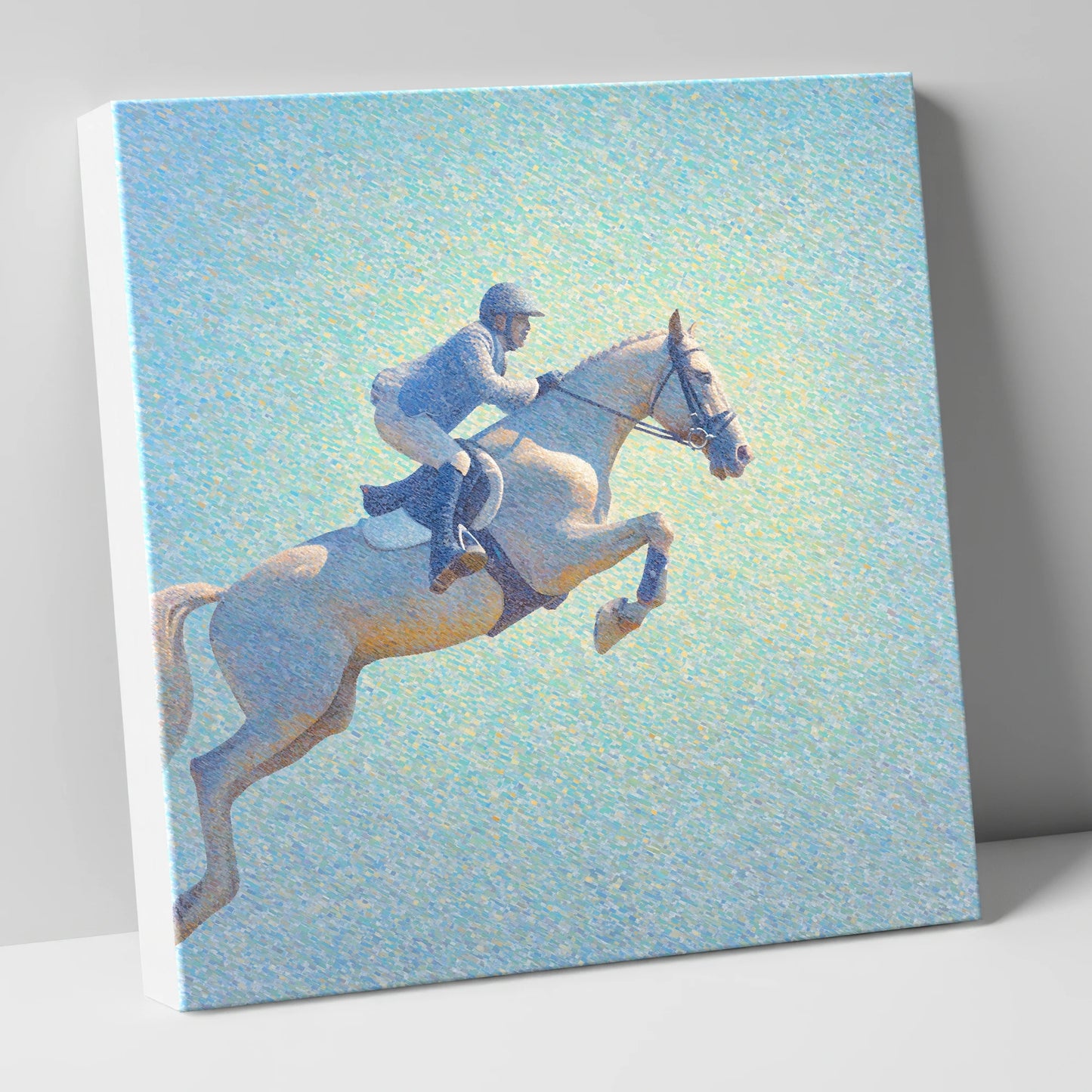 Luminous Ascent show jumping horse canvas wall art