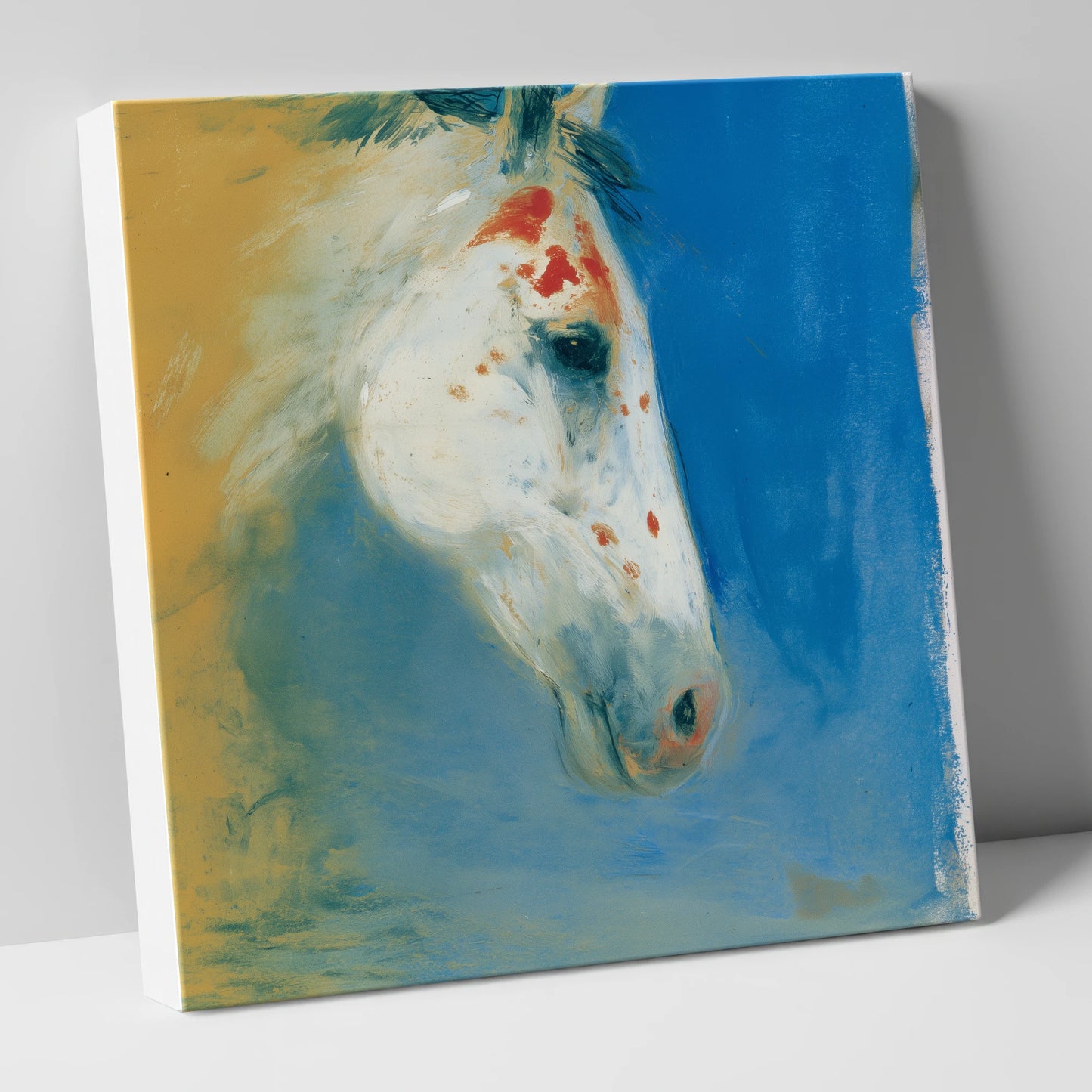 Cerulean Painted Profile horse breed canvas wall art