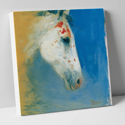 Cerulean Painted Profile horse breed canvas wall art