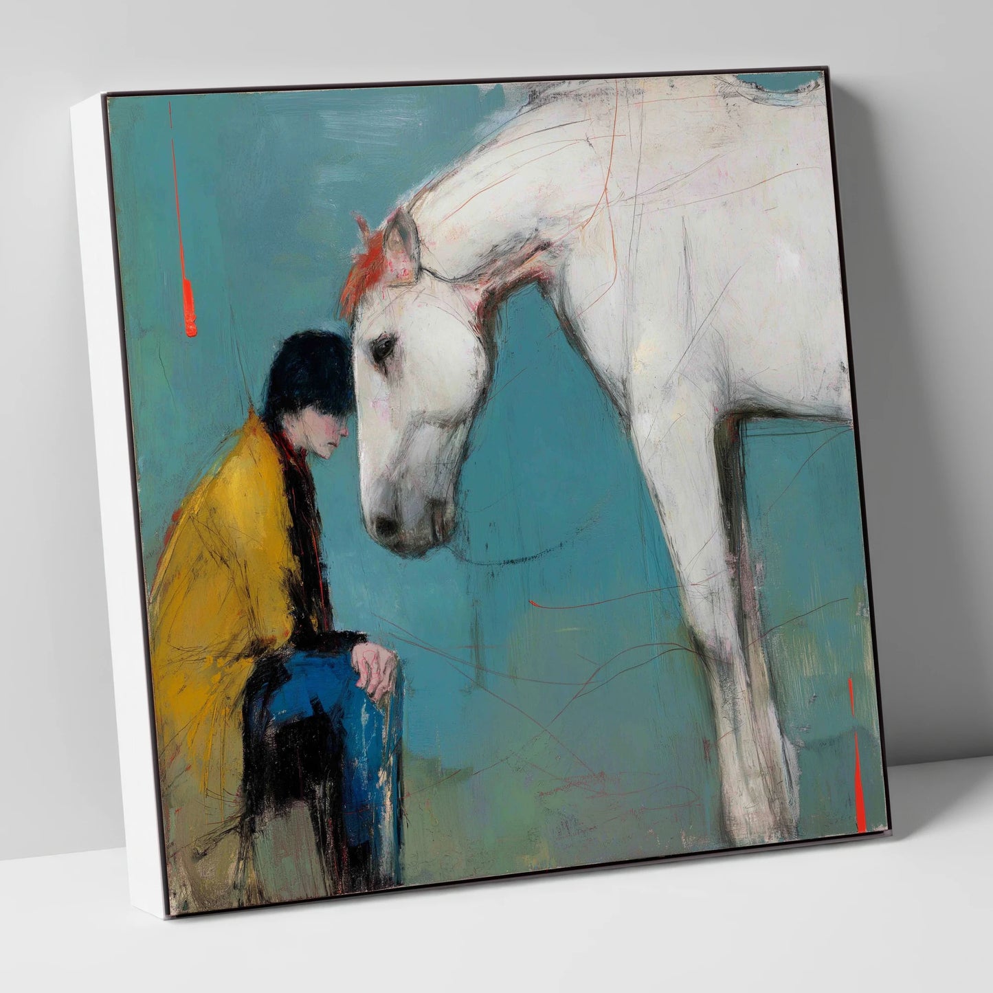 The Quiet Connection horse & rider canvas wall art