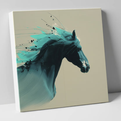 Teal Tempest horse breed canvas wall art