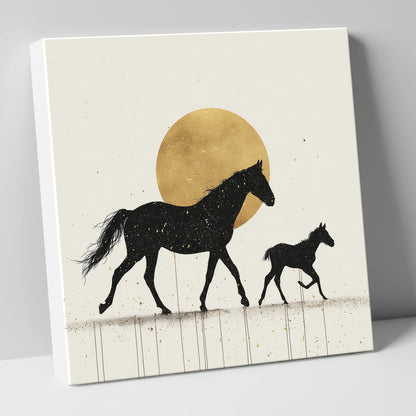 Celestial Mare and Foal mare & foal canvas wall art