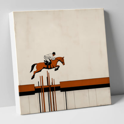 The Modernist Leap show jumping horse canvas wall art