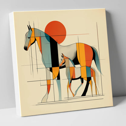 Harmony in Form mare & foal canvas wall art