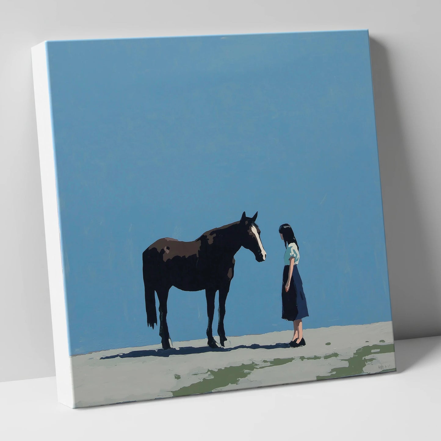 A Quiet Accord horse & rider canvas wall art