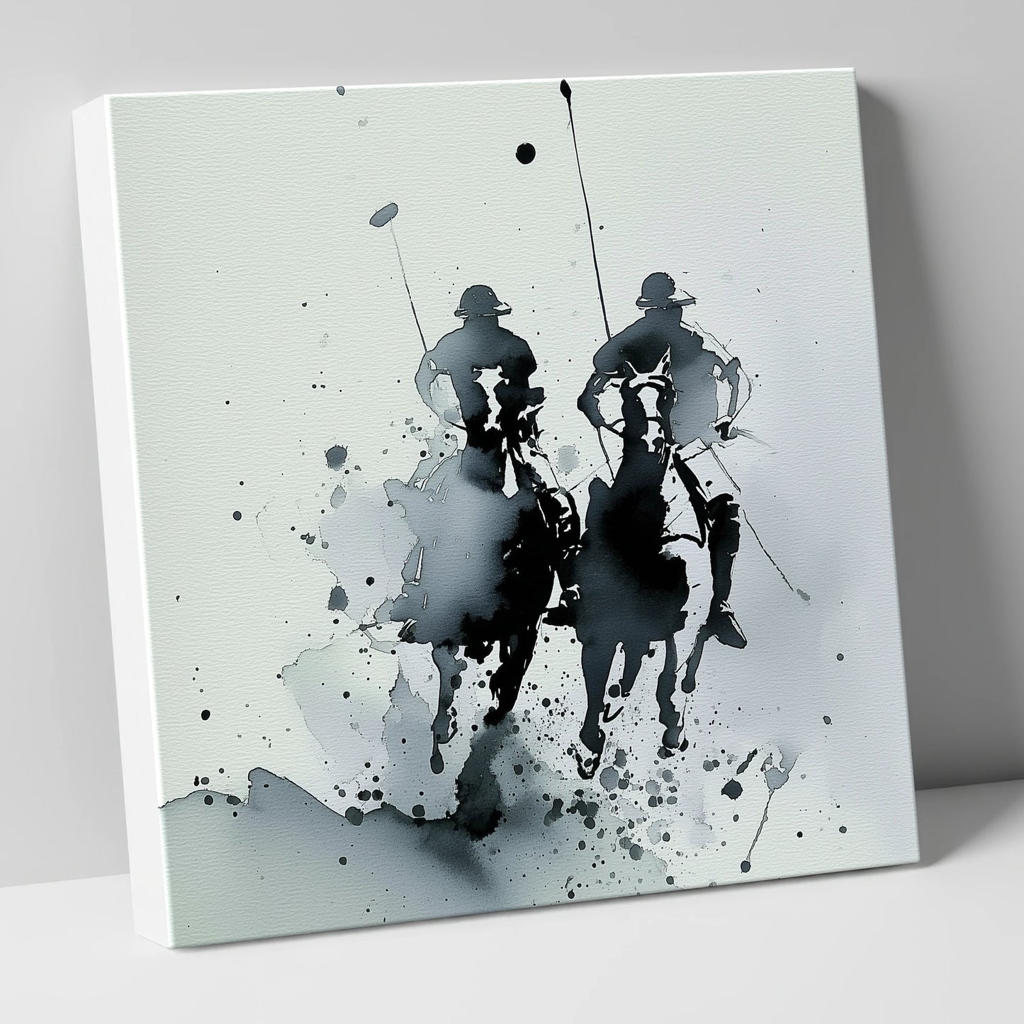 Thundering Polo Pursuit polo horse canvas wall art