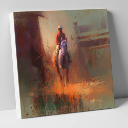 First Light Rider racing horse canvas wall art