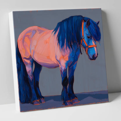 Cobalt Shadows Heavy Cob horse breed canvas wall art