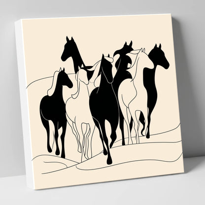 Fluid Herd Harmony wild horses canvas wall art