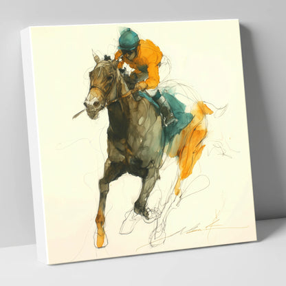 Surge of Colour racing horse canvas wall art