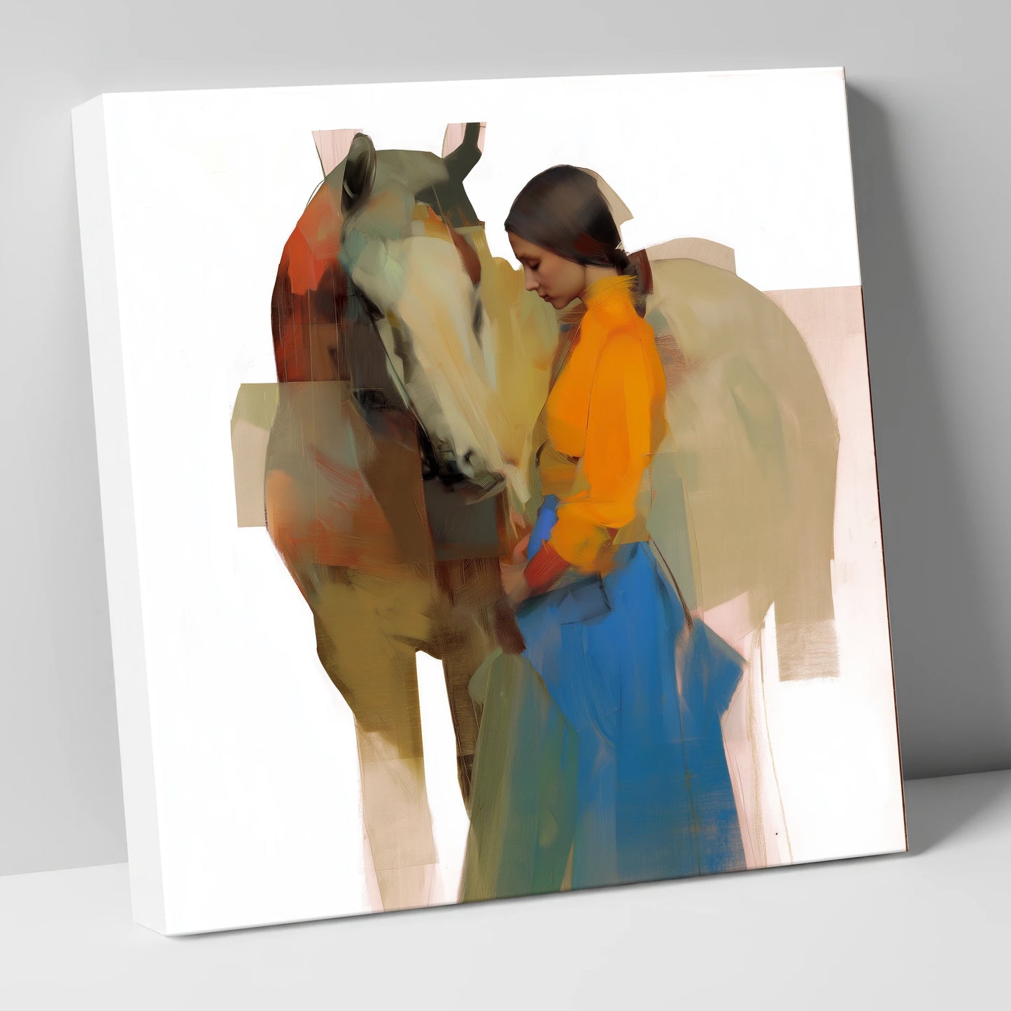 Modern Harmony horse & rider canvas wall art